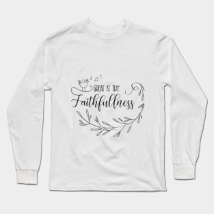 Great is Thy Faithfulness Lineartwork Long Sleeve T-Shirt